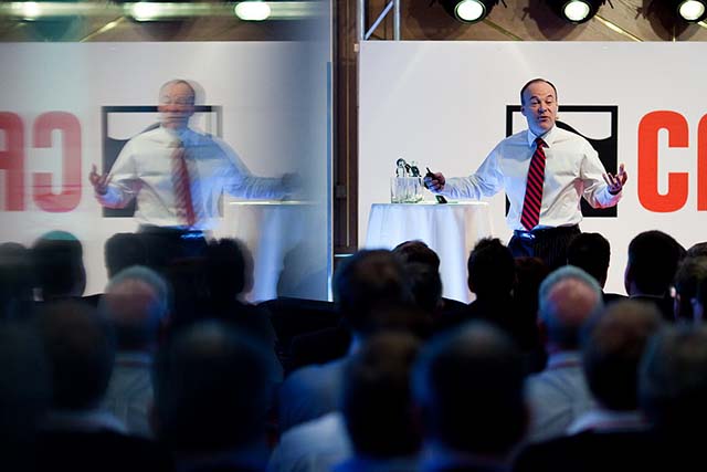 Hamish talking at Cargotec 2025 Conference